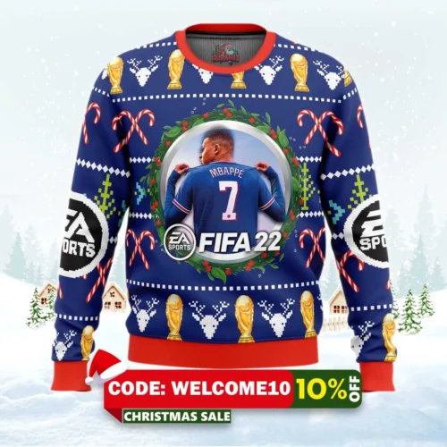 mbappe ea sports fifa ugly christmas sweater 1