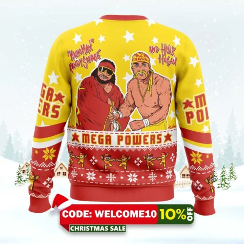 mega powers macho man and hulk hogan ugly christmas sweater 2