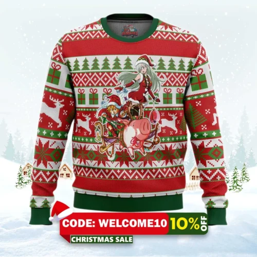 meliodas and elizabeth 7 deadly sins ugly christmas sweater 1