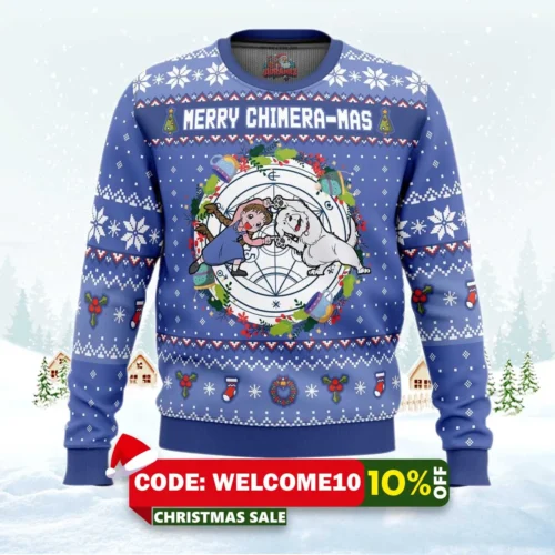 merry chimera mas fullmetal alchemist christmas sweater 1