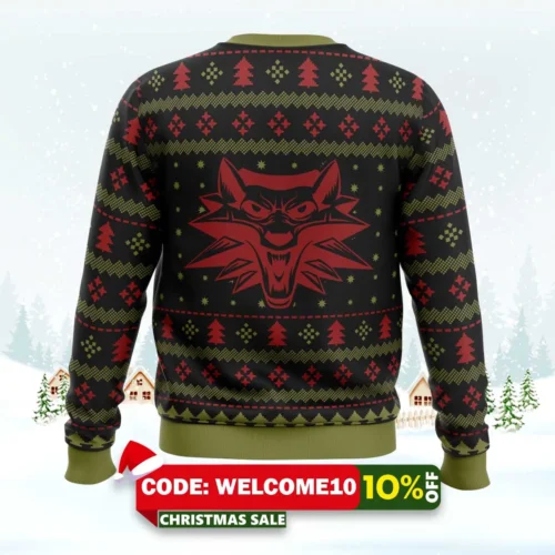 Merry Christmas And Toss A Coin The Witcher Ugly Christmas Sweater 1 merry christmas and toss a coin the witcher ugly christmas sweater 2
