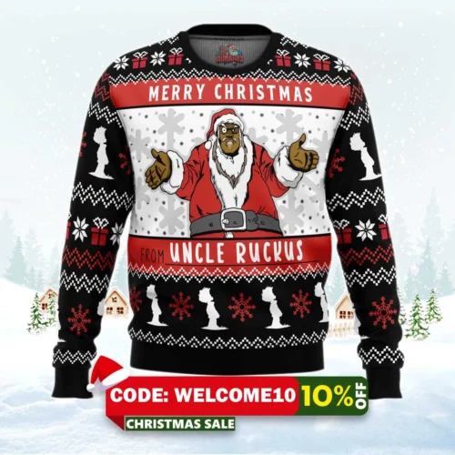 merry christmas from uncle ruckus ugly christmas sweater 1