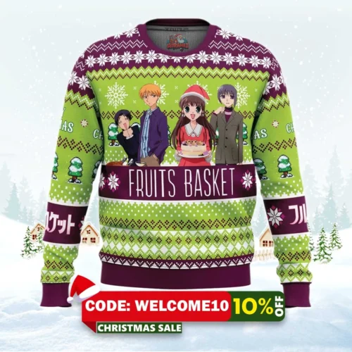 merry christmas fruits basket ugly christmas sweater 1