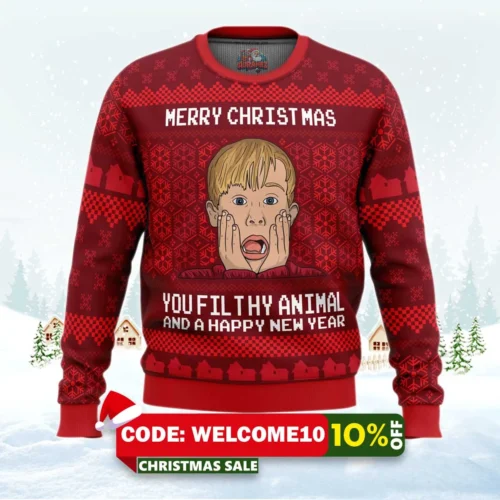 merry christmas home alone ugly christmas sweater 1