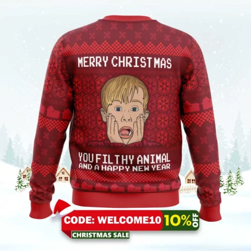 Merry Christmas Home Alone Ugly Christmas Sweater 1 merry christmas home alone ugly christmas sweater 2