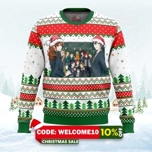 merry christmas horimiya ugly christmas sweater 1