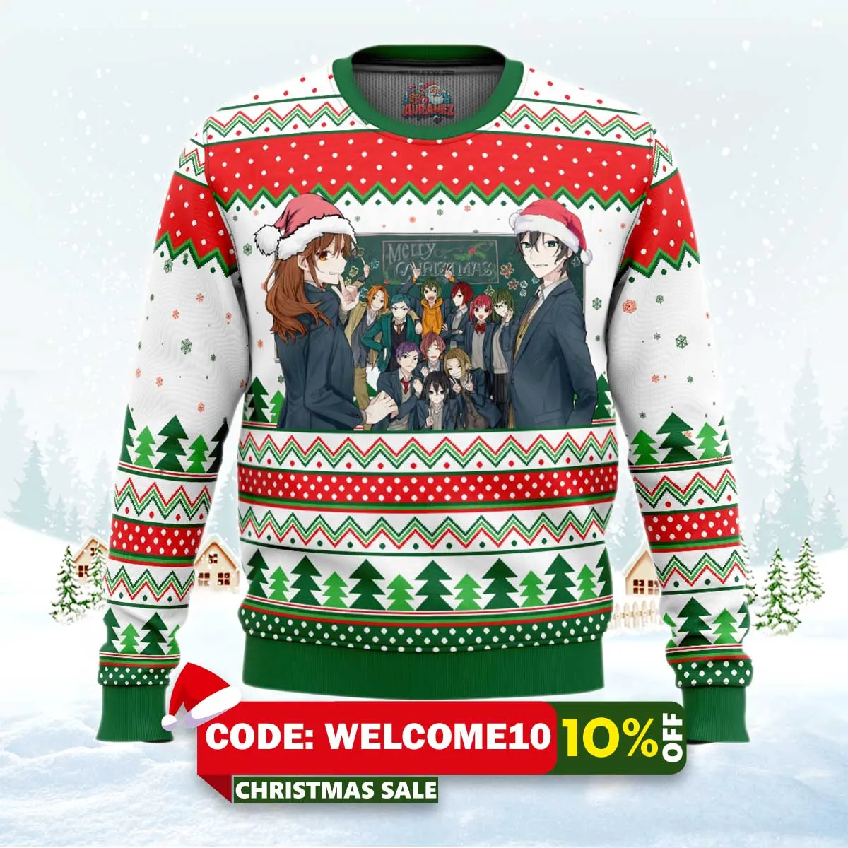 merry christmas horimiya ugly christmas sweater 1 merry christmas horimiya ugly christmas sweater 1