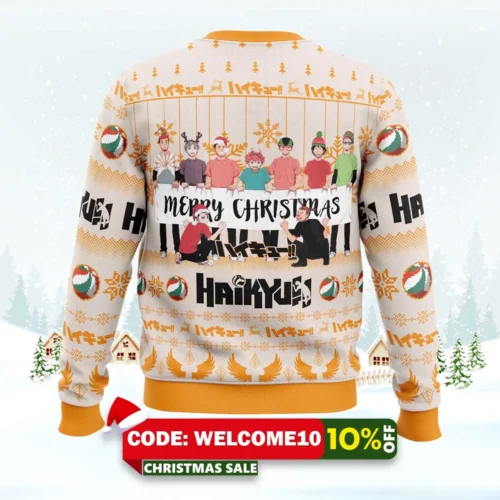 merry christmas karasuno high haikyuu!! ugly christmas sweater 2