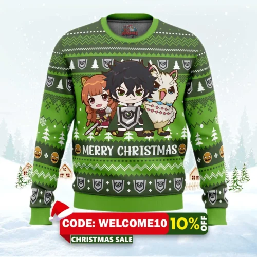 merry christmas naofumi the rising of the shield hero ugly christmas sweater 1