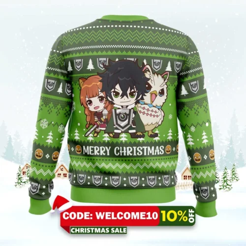merry christmas naofumi the rising of the shield hero ugly christmas sweater 2