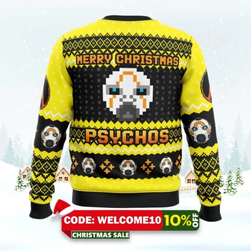 merry christmas psychos borderlands ugly christmas sweater 2