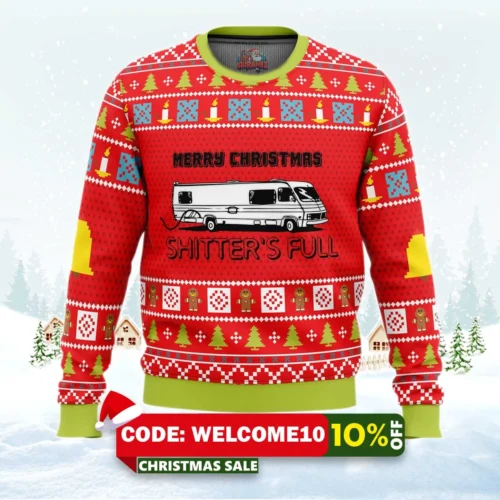 merry christmas shitter's full ugly christmas sweater 1