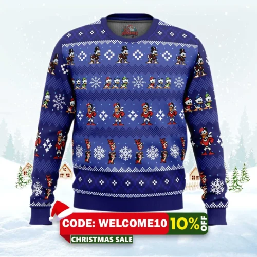 merry christmas uncle scrooge ducktales ugly christmas sweater 1