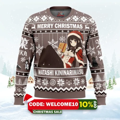 merry christmas watashi kininarimasu ugly christmas sweater 1