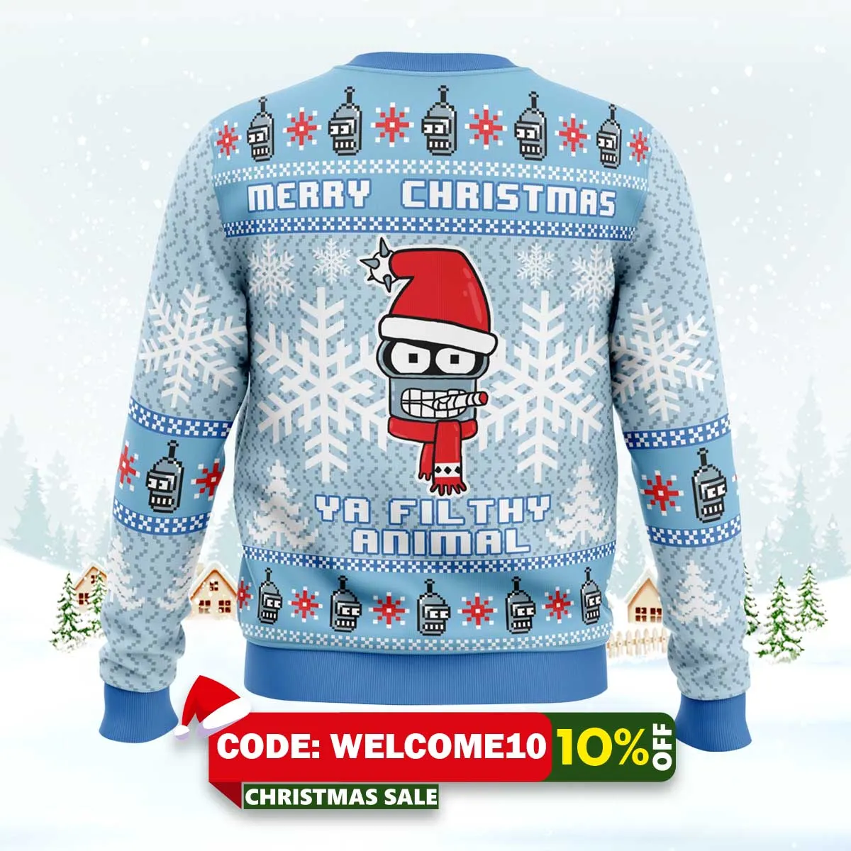 merry christmas ya filthy animal futurama ugly christmas sweater 2 merry christmas ya filthy animal futurama ugly christmas sweater 2