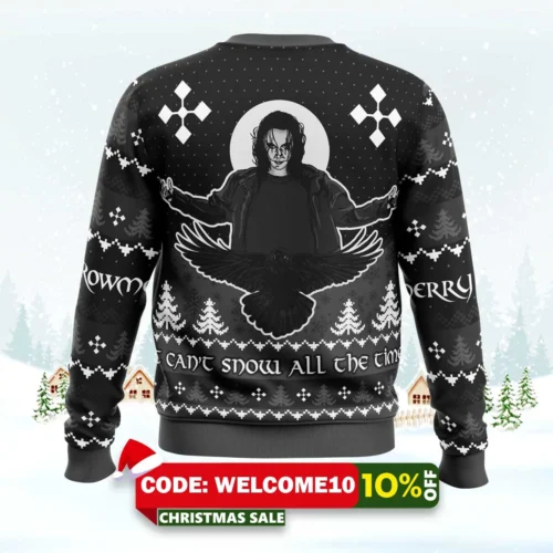 merry crowmas the crow ugly christmas sweater 2
