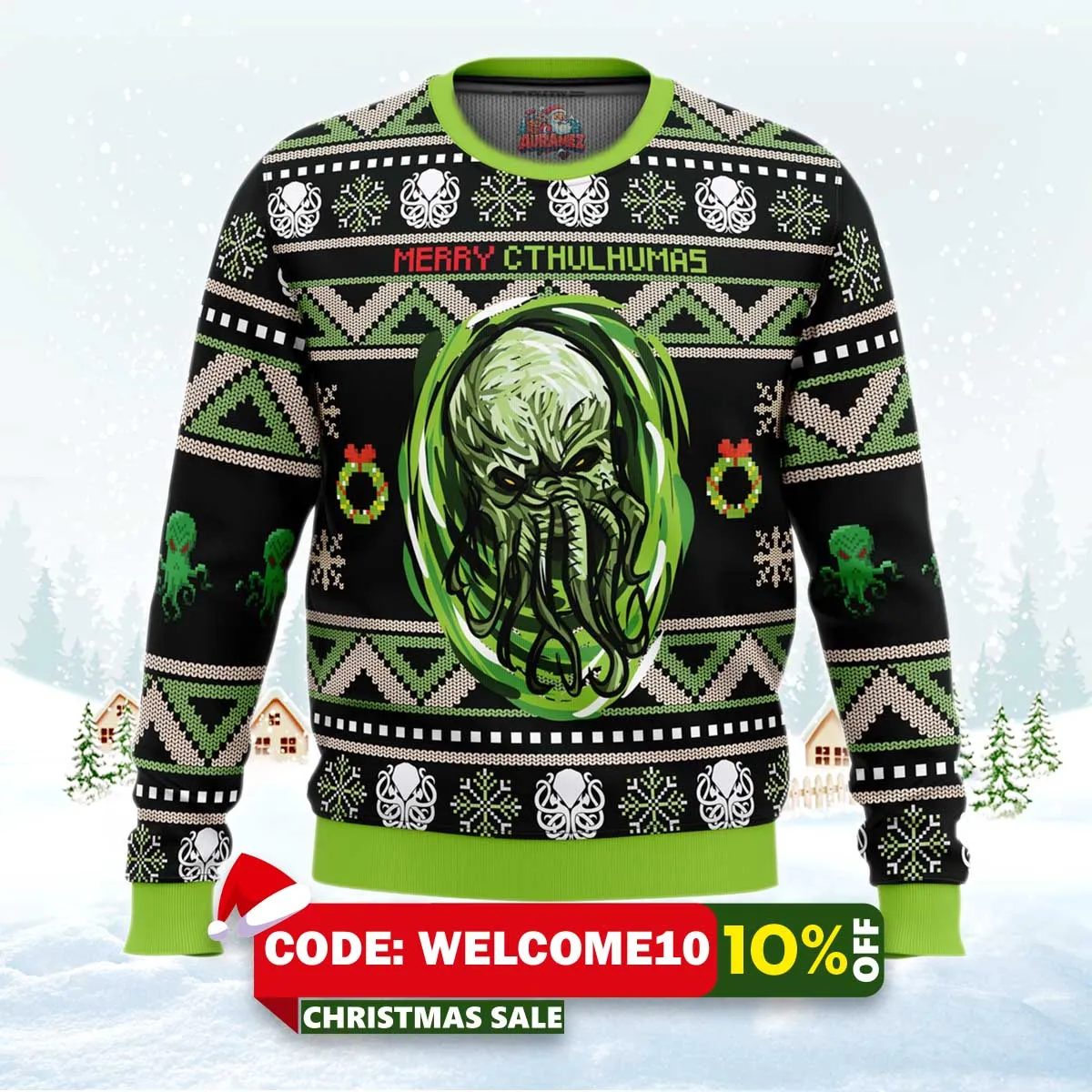 merry cthulhumas cthulhu ugly christmas sweater 1 merry cthulhumas cthulhu ugly christmas sweater 1