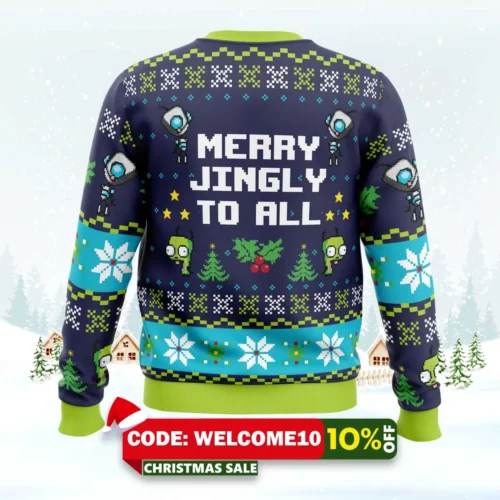 merry jingly invader zim ugly christmas sweater 2