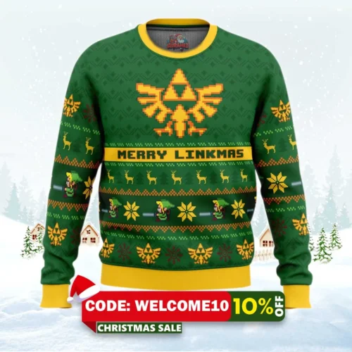 merry linkmas legend of zelda ugly christmas sweater 1