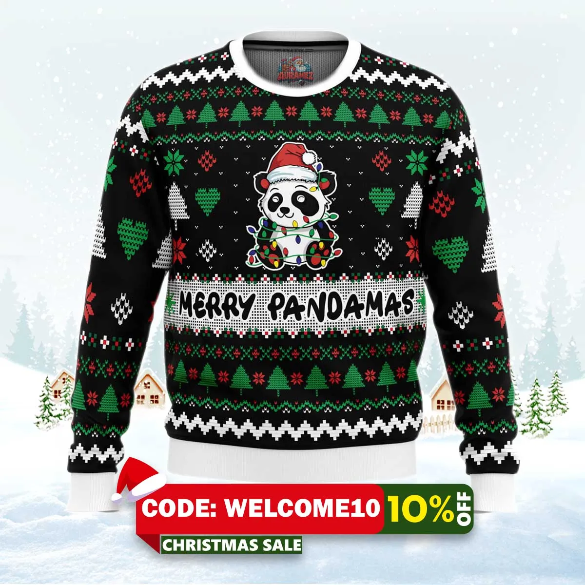 merry pandamas pop culture ugly christmas sweater 1 merry pandamas pop culture ugly christmas sweater 1