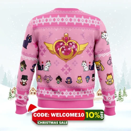merry senshi sailor moon ugly christmas sweater 2