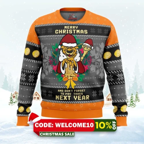 merry taxes christmas robin hood ugly christmas sweater 1