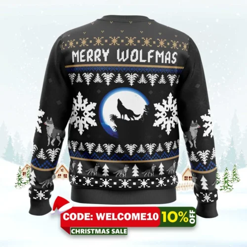 merry wolfmas wolf ugly christmas sweater 2
