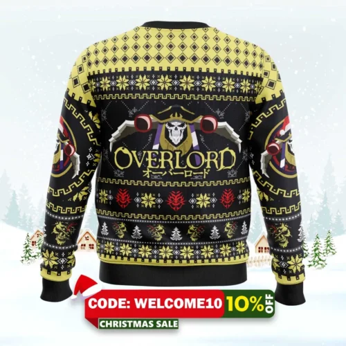 Merry X Mass Ainz Ooal Gown Overlord Ugly Christmas Sweater 1 merry x mass ainz ooal gown overlord ugly christmas sweater 2