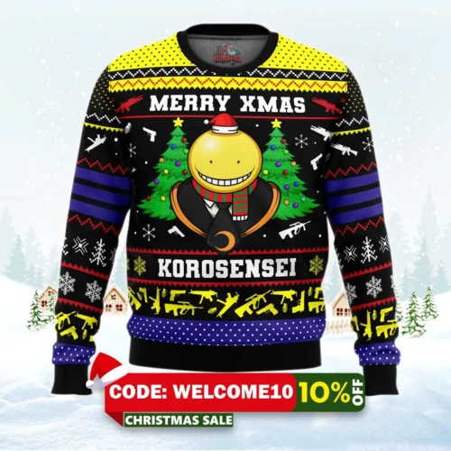 merry xmas korosensei assassination classroom ugly christmas sweater 1