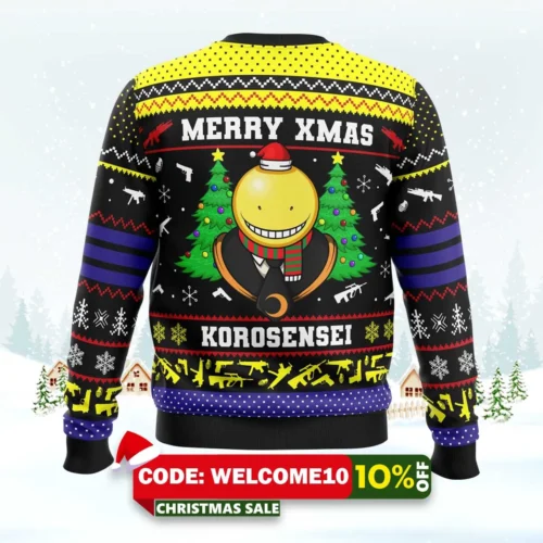 merry xmas korosensei assassination classroom ugly christmas sweater 2