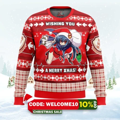 merry xmas shiina angel beats ugly christmas sweater 1