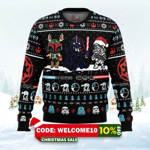 merry xmas star wars ugly christmas sweater 1
