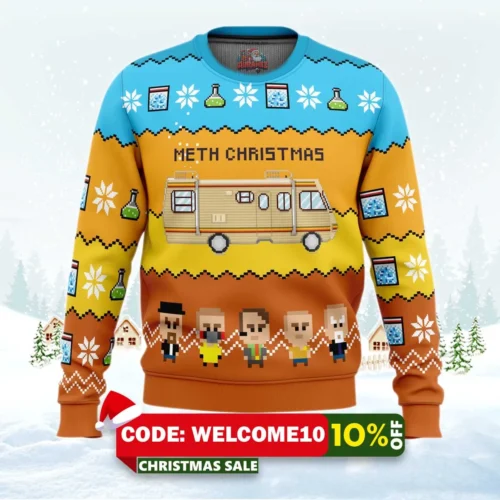 methy christmas breaking bad ugly christmas sweater 1