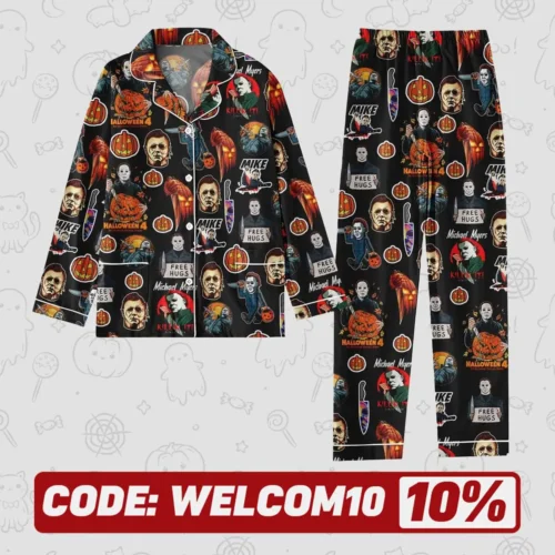 michael myers halloween pajamas halloween horror pajamas set boogeyman women pajamas horror movie fan gift