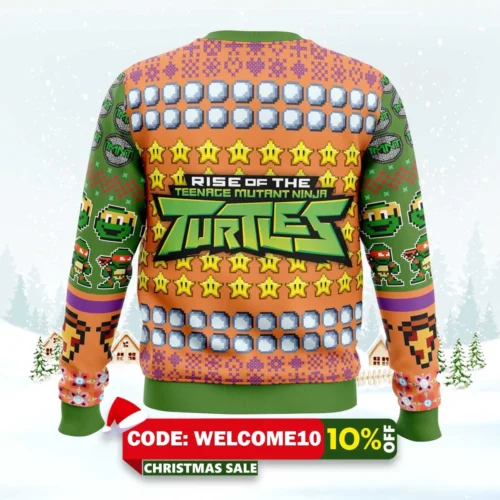 michelangelo rise of the teenage mutant ninja turtles ugly christmas sweater 2