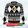mighty morphin black ranger power rangers ugly christmas sweater 1