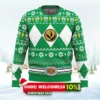 mighty morphin green ranger power rangers ugly christmas sweater 1