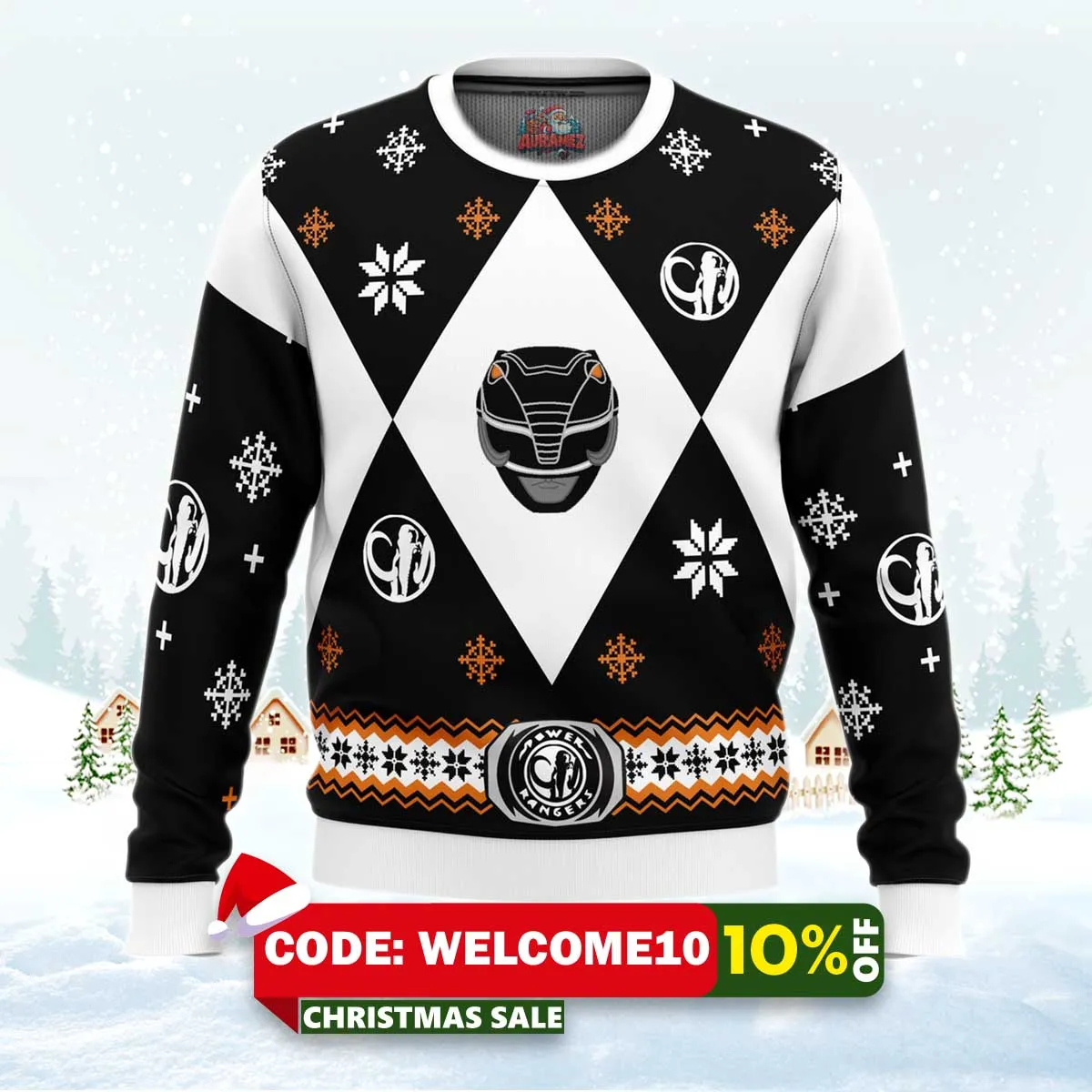 mighty morphin power rangers black ugly christmas sweater 1 mighty morphin power rangers black ugly christmas sweater 1