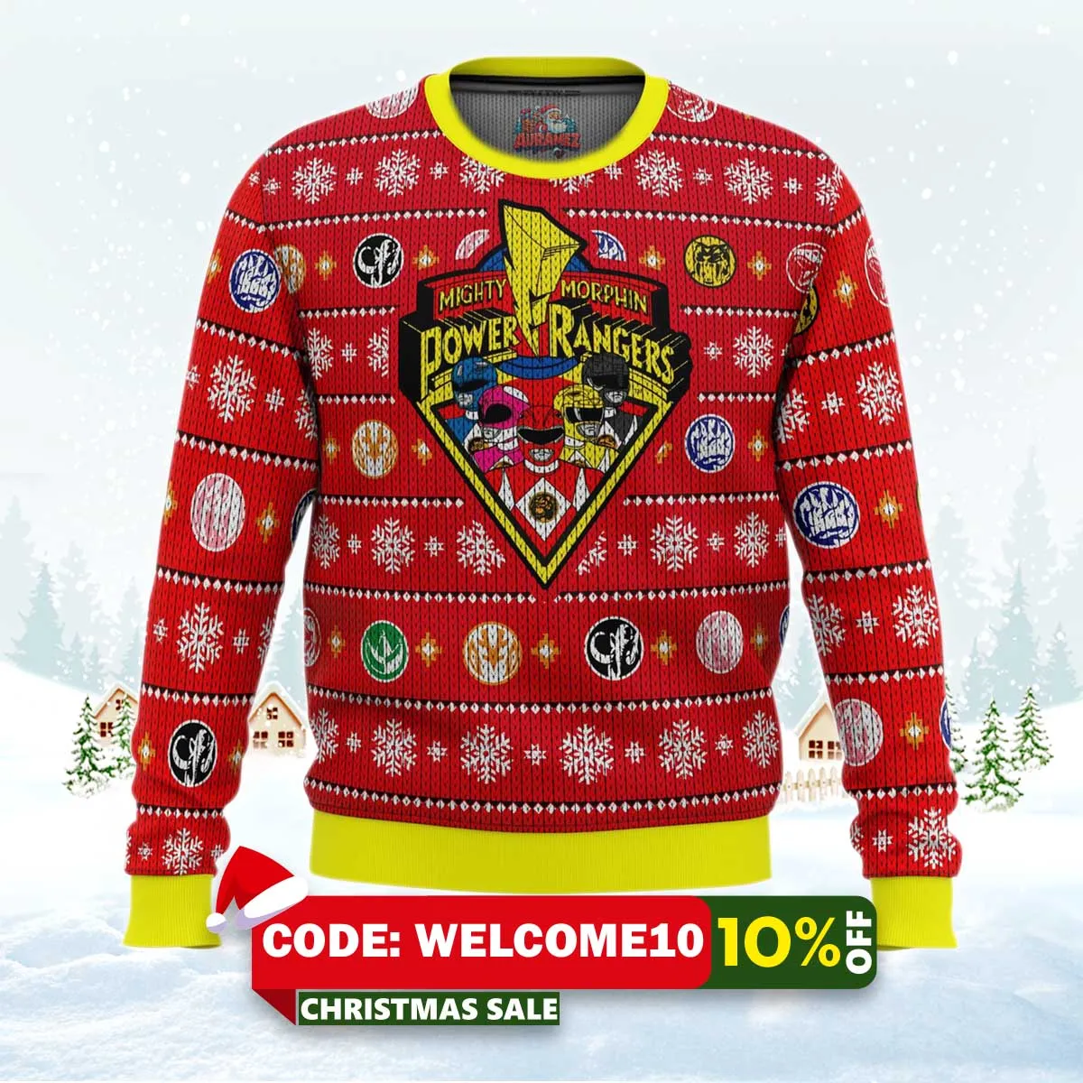 mighty morphin power rangers holiday ugly christmas sweater 1 mighty morphin power rangers holiday ugly christmas sweater 1
