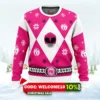 mighty morphin power rangers pink ugly christmas sweater 1