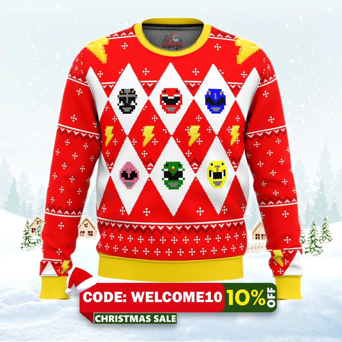 mighty morphin power rangers ugly christmas sweater 1 mighty morphin power rangers ugly christmas sweater 1
