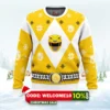 mighty morphin power rangers yellow ugly christmas sweater 1