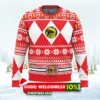 mighty morphin red ranger power rangers ugly christmas sweater 1