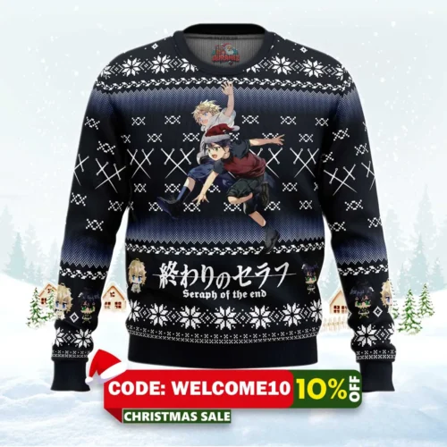 mikaela x yuuichirou ugly christmas sweater 1