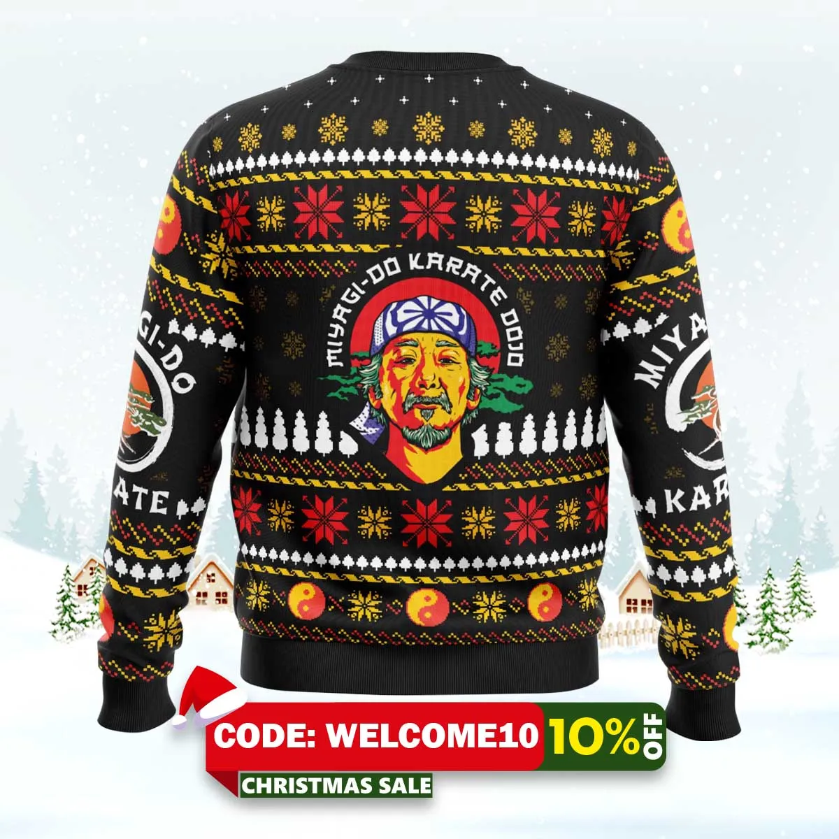 miyagi karate dojo ugly christmas sweater 2 miyagi karate dojo ugly christmas sweater 2