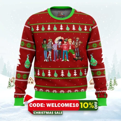 mob psycho 100 holiday ugly christmas sweater 1