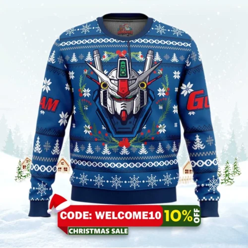 mobile suit rx 78 gundam ugly christmas sweater 1