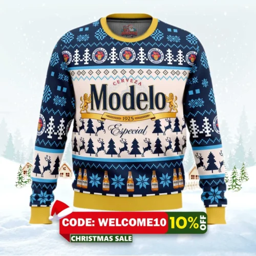 modelo especial beer ugly christmas sweater 1