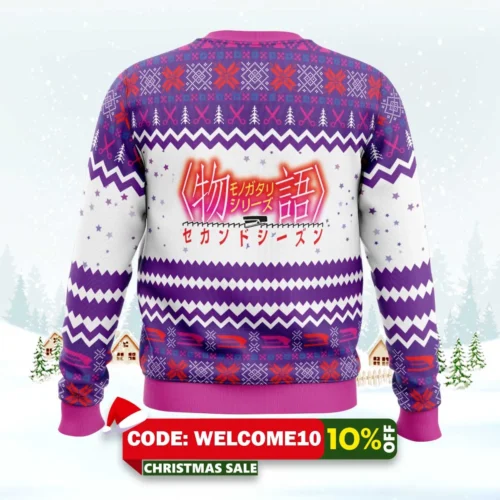 monogatari girls bakemonogatari ugly christmas sweater 2