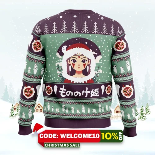mononoke hime ugly christmas sweater 2